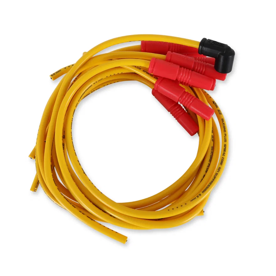 Spark Plug Wire Set- 8.8mm-Spiral Suppression- Universal Vari-Angle Boots-Yellow for 154 vehicles