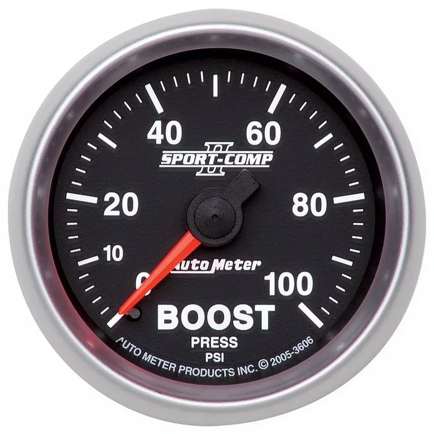 AutoMeter 3606, GAUGE; BOOST; 2 1/16in.; 100PSI; MECHANICAL; SPORT-COMP II