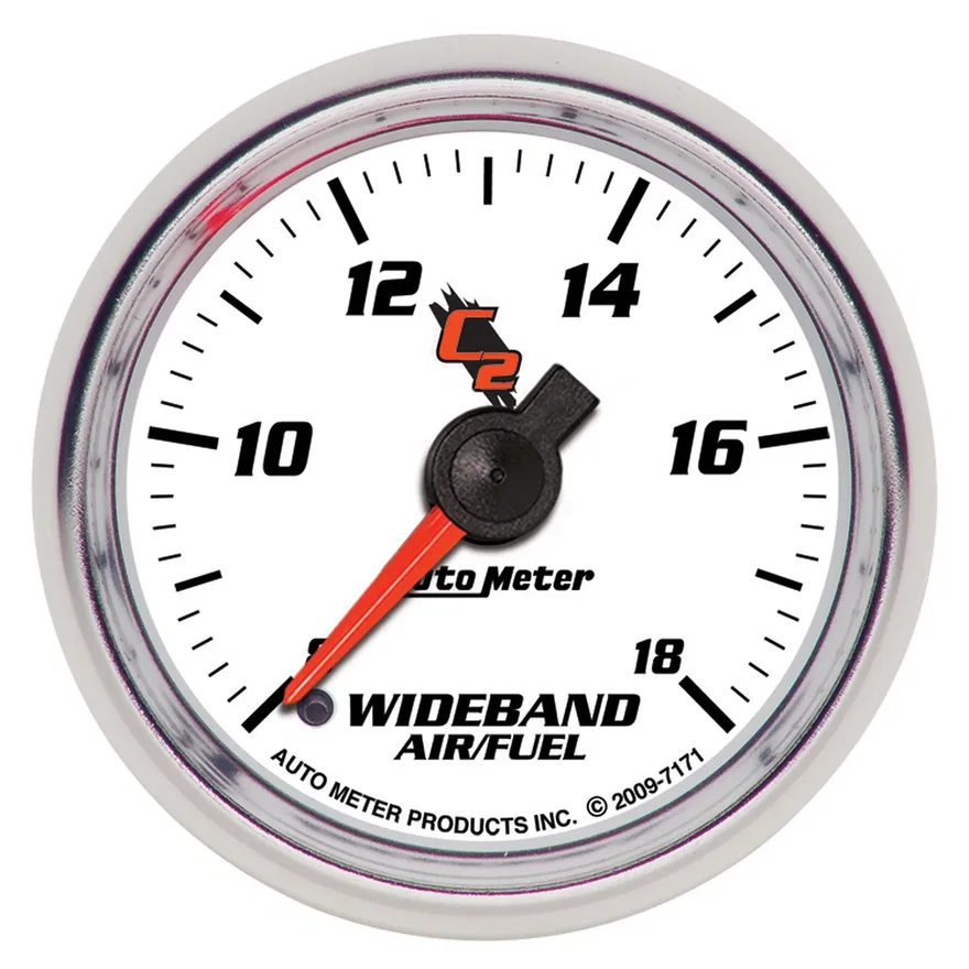 AutoMeter 7171, GAUGE; AIR/FUEL RATIO-WIDEBAND; ANALOG; 2 1/16in.; 8:1-18:1; STEPPER MOTOR; C2