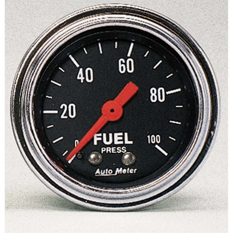 AutoMeter 2412, GAUGE; FUEL PRESSURE; 2 1/16in.; 100PSI; MECHANICAL; TRADITIONAL CHROME
