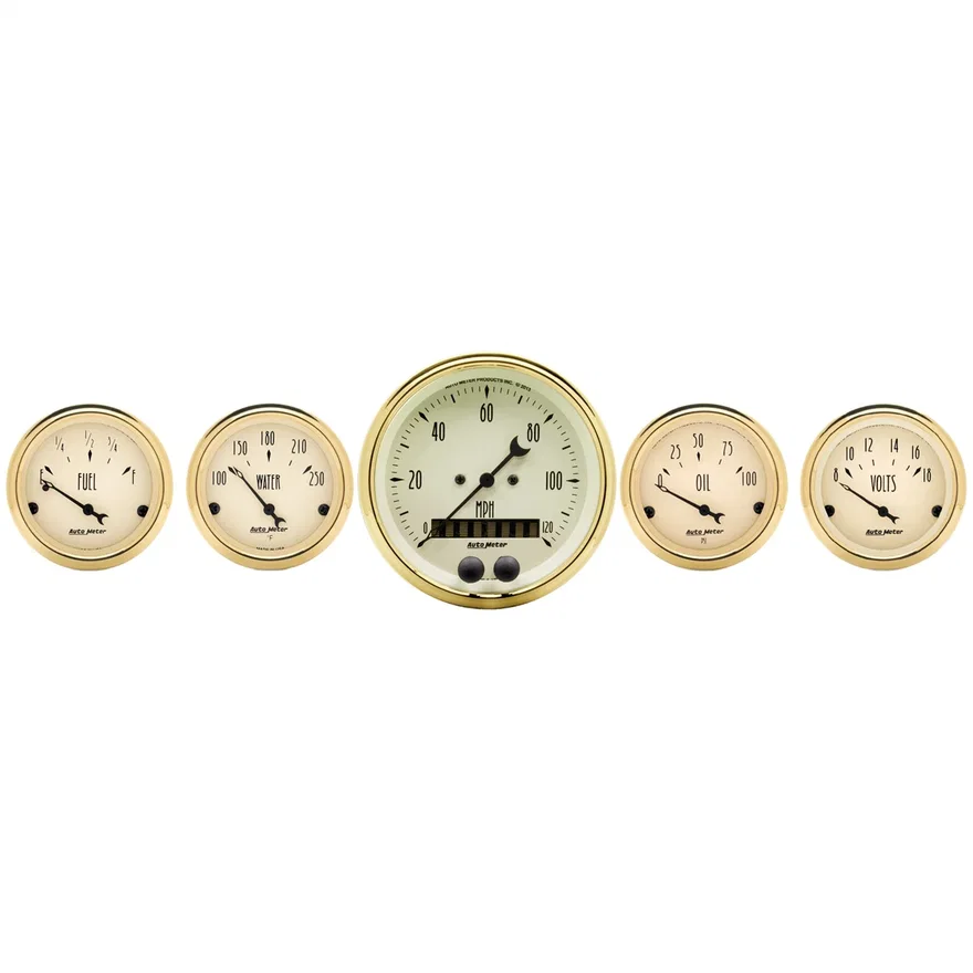 AutoMeter 1550, GAUGE KIT; 5 PC.; 3 3/8in./2 1/16in.; GPS SPEEDOMETER; GOLDEN OLDIES