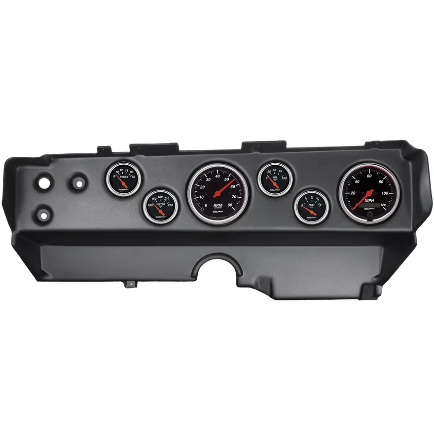 AutoMeter 7029-DB, DIRECT FIT DASH KIT; EBODY/CUDA/CHALLENGER 70-74; TACH/MPH/FUEL/OILP/WTMP/VOLT;