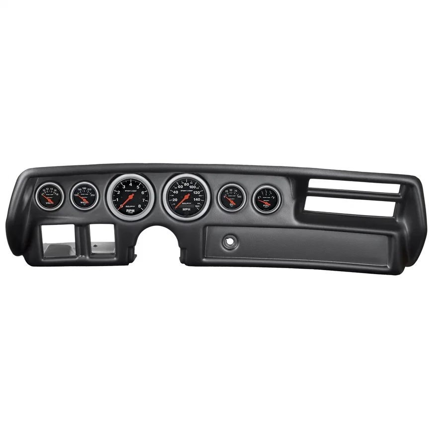 AutoMeter 7025-SC, DIRECT FIT DASH KIT; CHEVELLESS/ELCAMINO/MONTE 70-72; RPM/MPH/FUEL/OILP/WTMP/BAT for Chevrolet