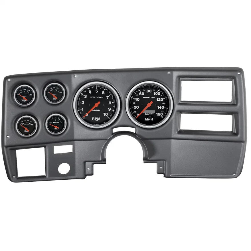 AutoMeter 7027-SC, DIRECT FIT DASH KIT; CHEVY TRUCK/SUBURBAN 73-83; TACH/MPH/FUEL/OILP/WTMP/VOLT; S