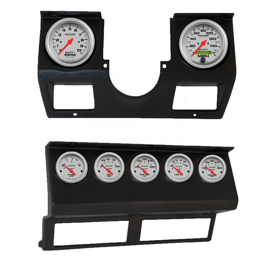 AutoMeter 7040-13, DIRECT FIT DASH KIT; WRANGLER (YJ) 87-96; TACH/MPH/FUEL/OILP/WTMP/VOLT/TRANS; UL