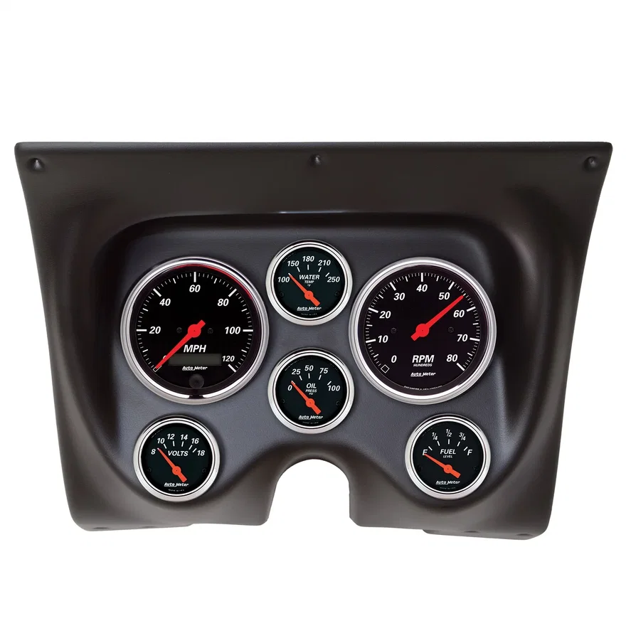 AutoMeter 7020-DB, DIRECT FIT DASH KIT; CAMARO/FIREBIRD 67-68; TACH/MPH/FUEL/OILP/WTMP/VOLT; DB