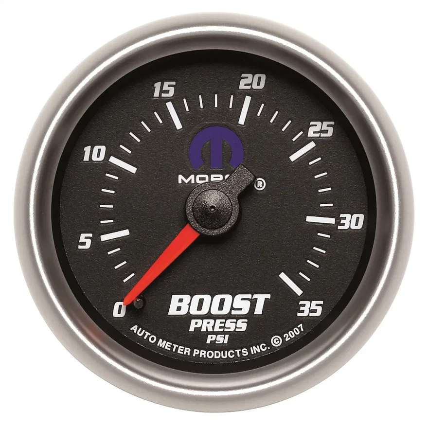 AutoMeter 880011, GAUGE; BOOST; 2 1/16in.; 35PSI; MECHANICAL; BLACK; MOPAR