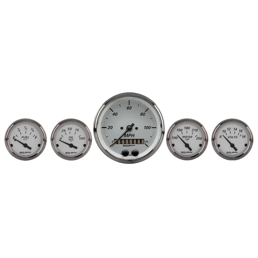 AutoMeter 1950, GAUGE KIT; 5 PC.; 3 3/8in./2 1/16in.; GPS SPEEDOMETER; AMERICAN PLATINUM
