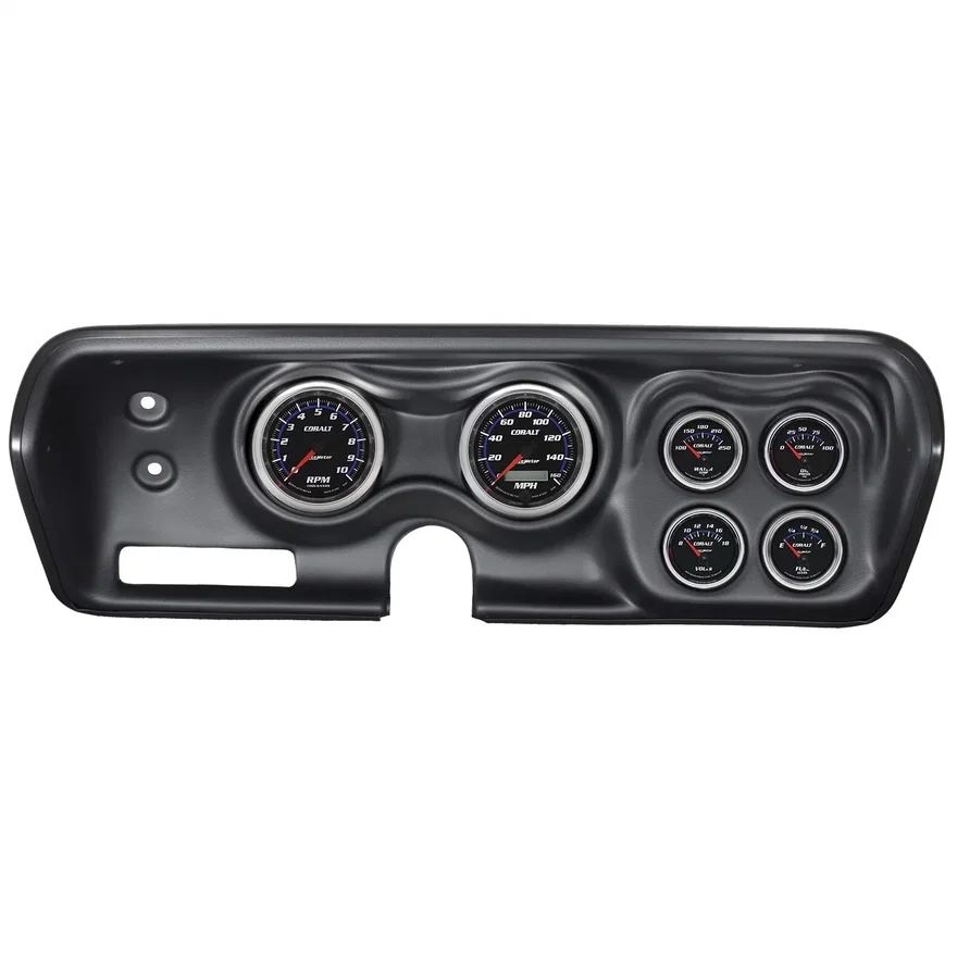 AutoMeter 7030-CB, DIRECT FIT DASH KIT; BBODY/CHRGR/GTX/RDRNR/SAT 71-74; RPM/MPH/FUEL/OILP/WTMP/BAT