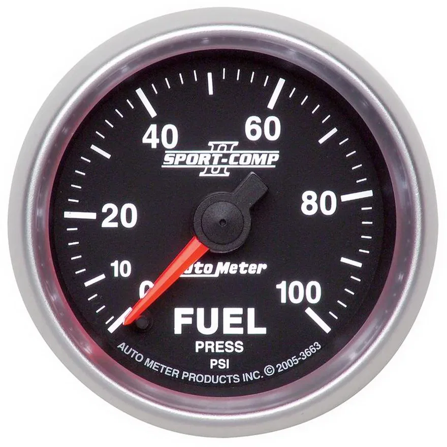 AutoMeter 3663, GAUGE; FUEL PRESSURE; 2 1/16in.; 100PSI; DIGITAL STEPPER MOTOR; SPORT-COMP II