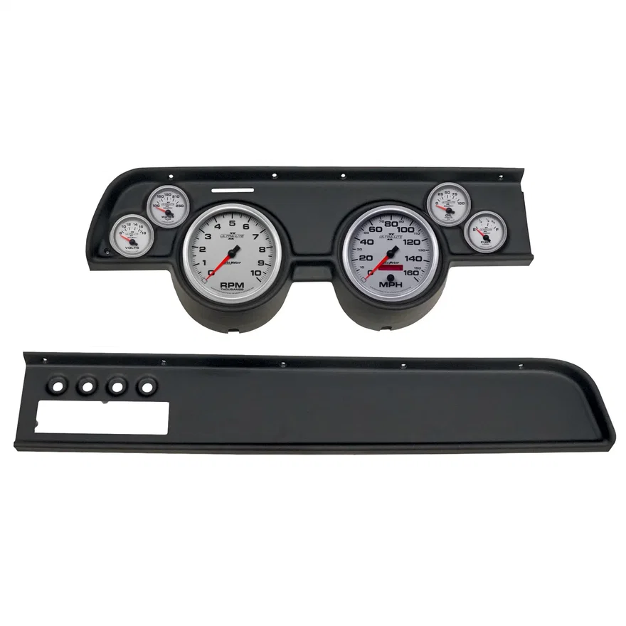 AutoMeter 2115-14, DIRECT FIT DASH KIT; (5in. X2; 2 1/16in. X4); MERC COUGAR AC 67-68; ULTRA-LITE I