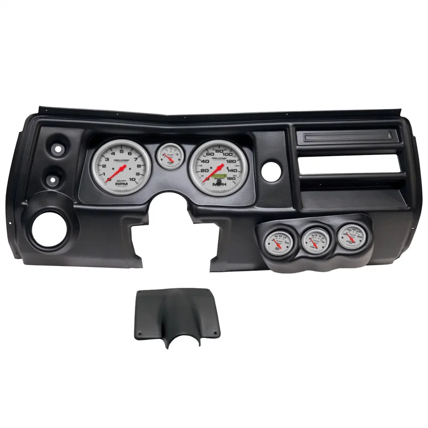 AutoMeter 2904-13, DIRECT FIT DASH KIT; (5in. X2; 2 1/16in. X4); CHEVY CHEVELLE VENT 68; ULTRA-LITE