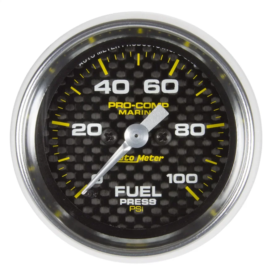 AutoMeter 200850-40, GAUGE; FUEL PRESSURE; 2 1/16in.; 100PSI; DIGITAL STEPPER MOTOR; MARINE CARBON