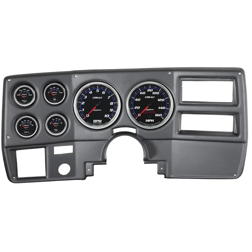 AutoMeter 7027-CB, DIRECT FIT DASH KIT; CHEVY TRUCK/SUBURBAN 73-83; RPM/MPH/FUEL/OILP/WTMP/VOLT; CO