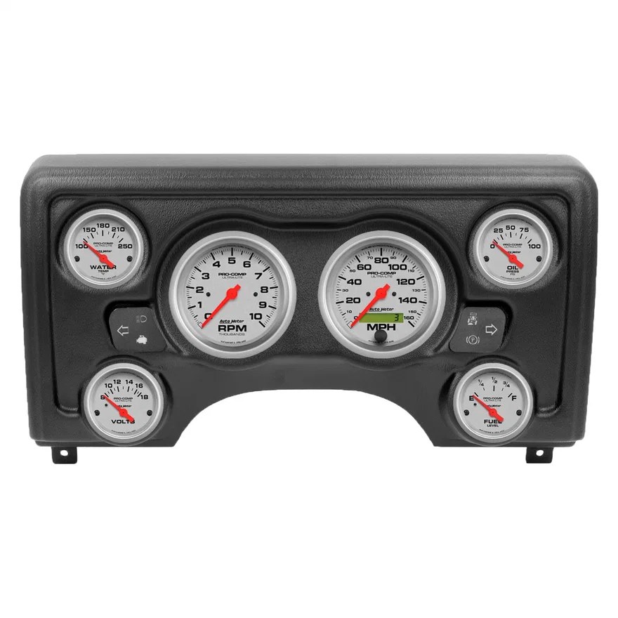 AutoMeter 90011-13, DIRECT FIT DASH KIT; (3 3/8in. X2; 2 1/16in. X4) JEEP TJ 97-06; ULTRA-LITE