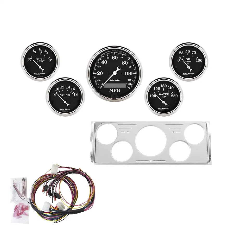 AutoMeter 7057-OTB, DIRECT FIT DASH KIT; CHEVY TRUCK 40-46; MPH/FUEL/OILP/WTMP/BAT; OTB