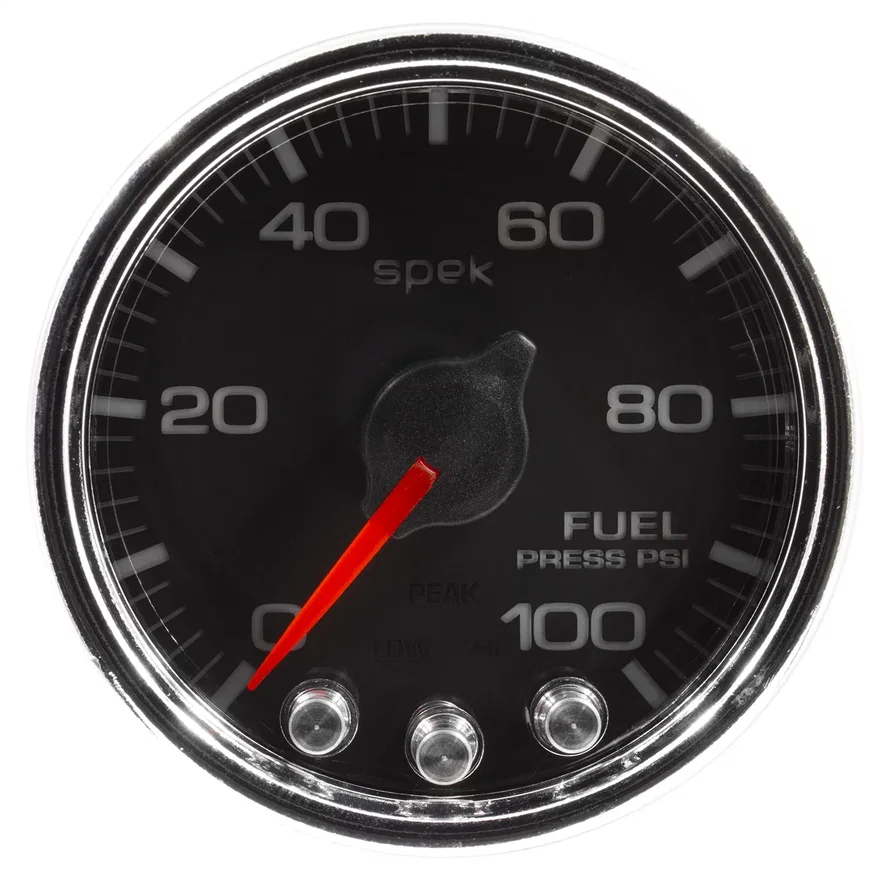 AutoMeter P31431, GAUGE; FUEL PRESS; 2 1/16in.; 100PSI; STEPPER MOTOR W/PEAK/WARN; BLK/CHRM; SPEK