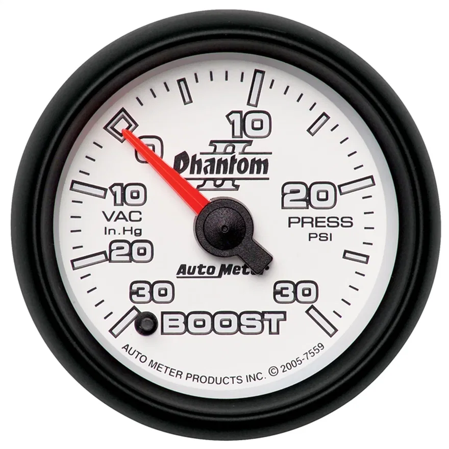 AutoMeter 7559, GAUGE; VAC/BOOST; 2 1/16in.; 30INHG-30PSI; DIGITAL STEPPER MOTOR; PHANTOM II