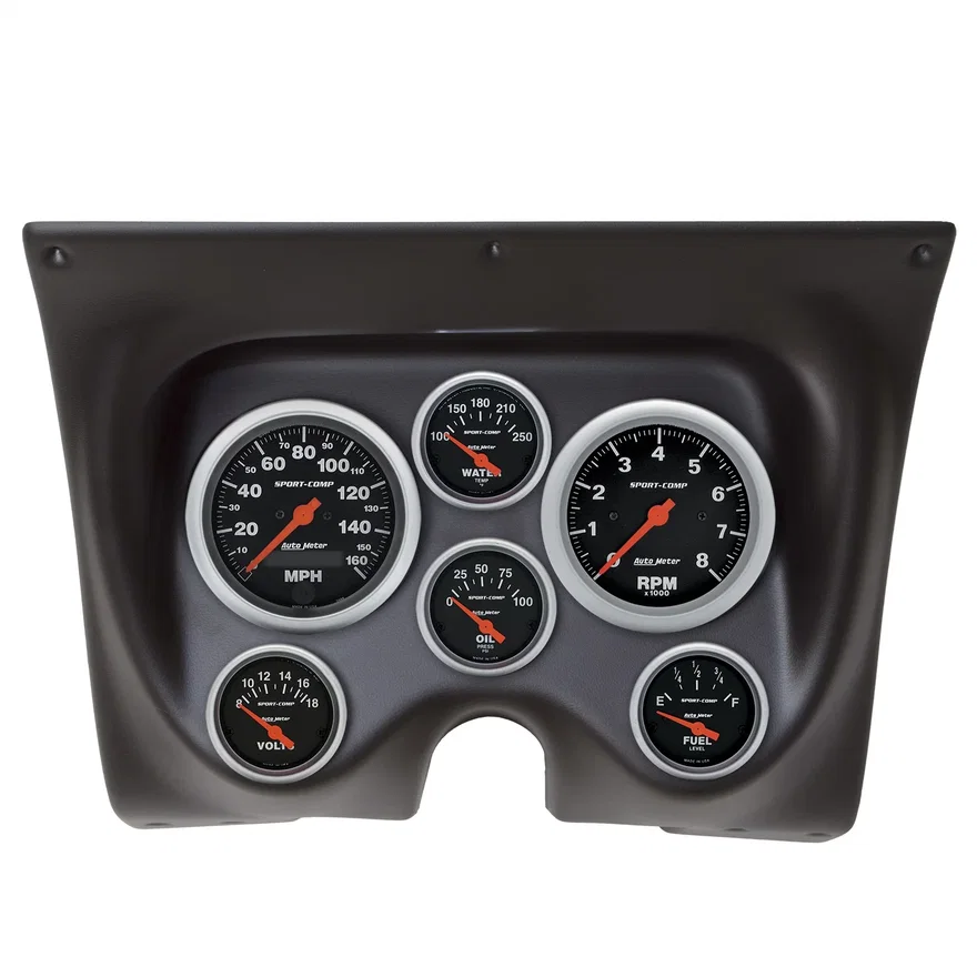 AutoMeter 7020-SC, DIRECT FIT DASH KIT; CAMARO/FIREBIRD 67-68; TACH/MPH/FUEL/OILP/WTMP/VOLT; SPORT-