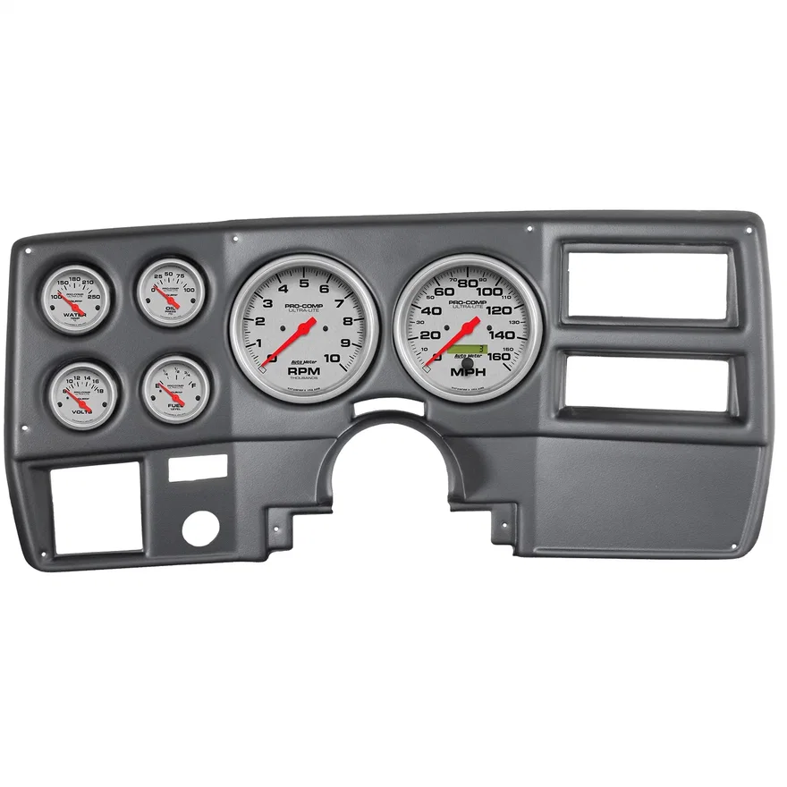 AutoMeter 7027-UL, DIRECT FIT DASH KIT; CHEVY TRUCK/SUBURBAN 73-83; TACH/MPH/FUEL/OILP/WTMP/VOLT; U