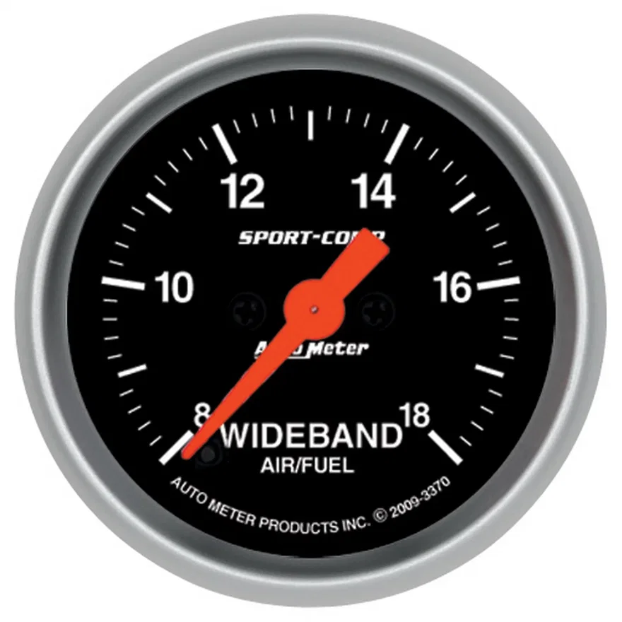 AutoMeter 3370, GAUGE; AIR/FUEL RATIO-WIDEBAND; ANALOG; 2 1/16in.; 8:1-18:1; STEPPER MOTOR; SC