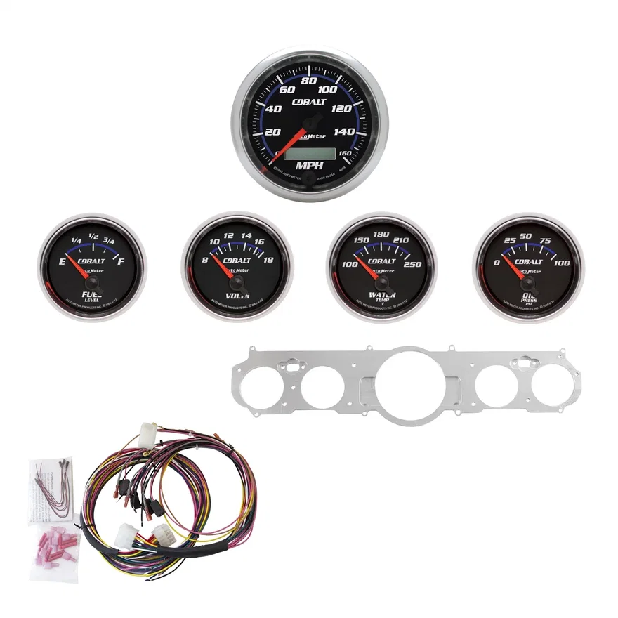 AutoMeter 7035-CB, DIRECT FIT DASH KIT; MUSTANG 65-66; MPH/FUEL/OILP/WTMP/BAT; CB