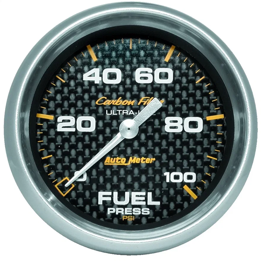 AutoMeter 4863, GAUGE; FUEL PRESSURE; 2 5/8in.; 100PSI; DIGITAL STEPPER MOTOR; CARBON FIBER