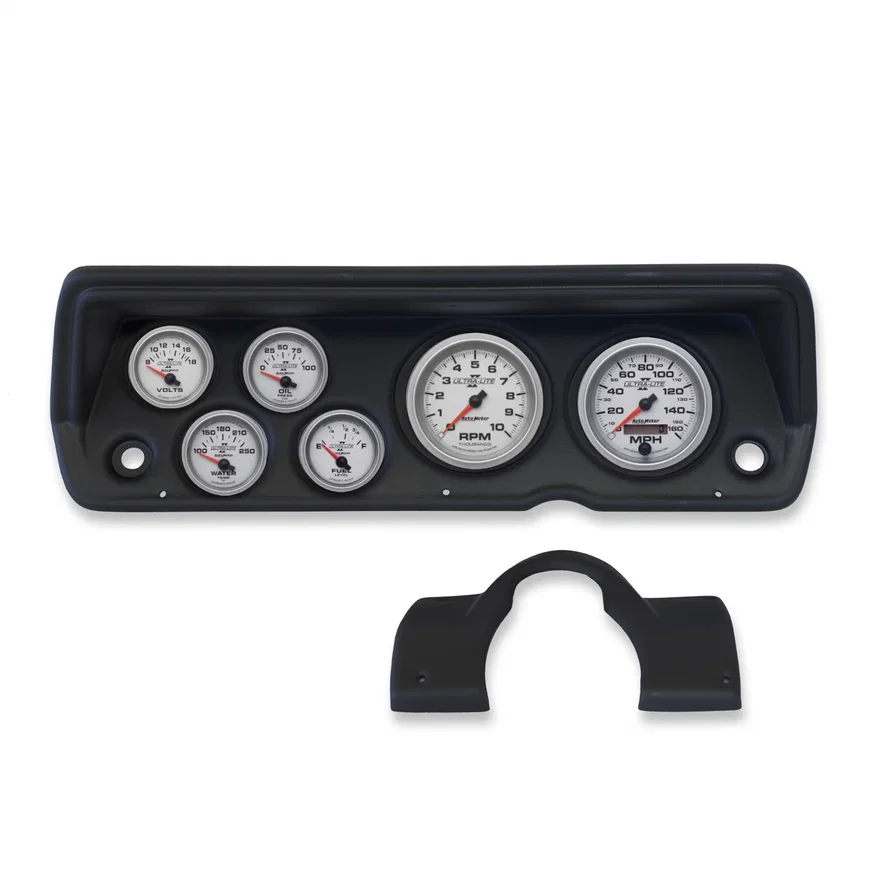 AutoMeter 2141-14, DIRECT FIT DASH KIT; ABODY/DUSTER/DEMON/DART 70-76; TACH/MPH/FUEL/OILP/WTMP/VOLT