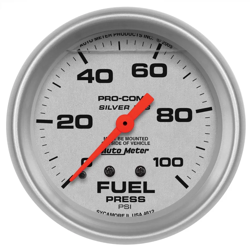 AutoMeter 4612, GAUGE; FUEL PRESS; 2 5/8in.; 100PSI; LIQUID FILLED MECH; ULTRA-LITE