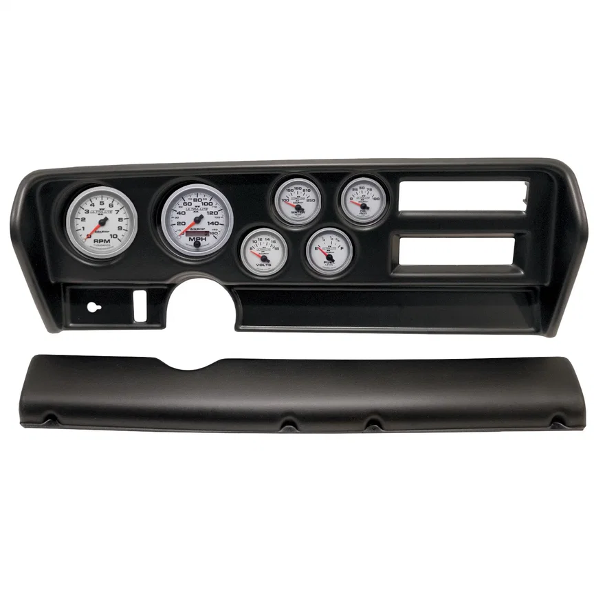 AutoMeter 2915-14, DIRECT FIT DASH KIT; (3 3/8in. X2; 2 1/16in. X4); PONTIAC GTO AC 70-72; ULTRA-LI
