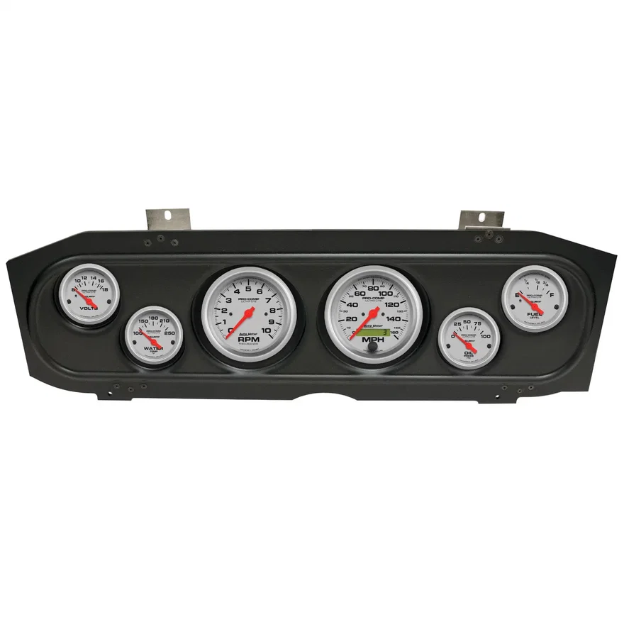 AutoMeter 2913-13, DIRECT FIT DASH KIT; (3 3/8in. X2; 2 1/16in. X4); MERC COUGAR 69-70; ULTRA-LITE