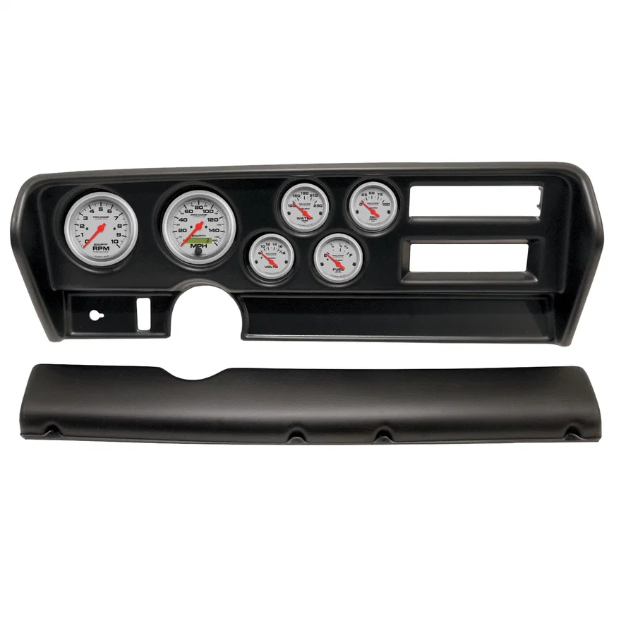 AutoMeter 2915-13, DIRECT FIT DASH KIT; (3 3/8in. X2; 2 1/16in. X4); PONTIAC GTO AC 70-72; ULTRA-LI