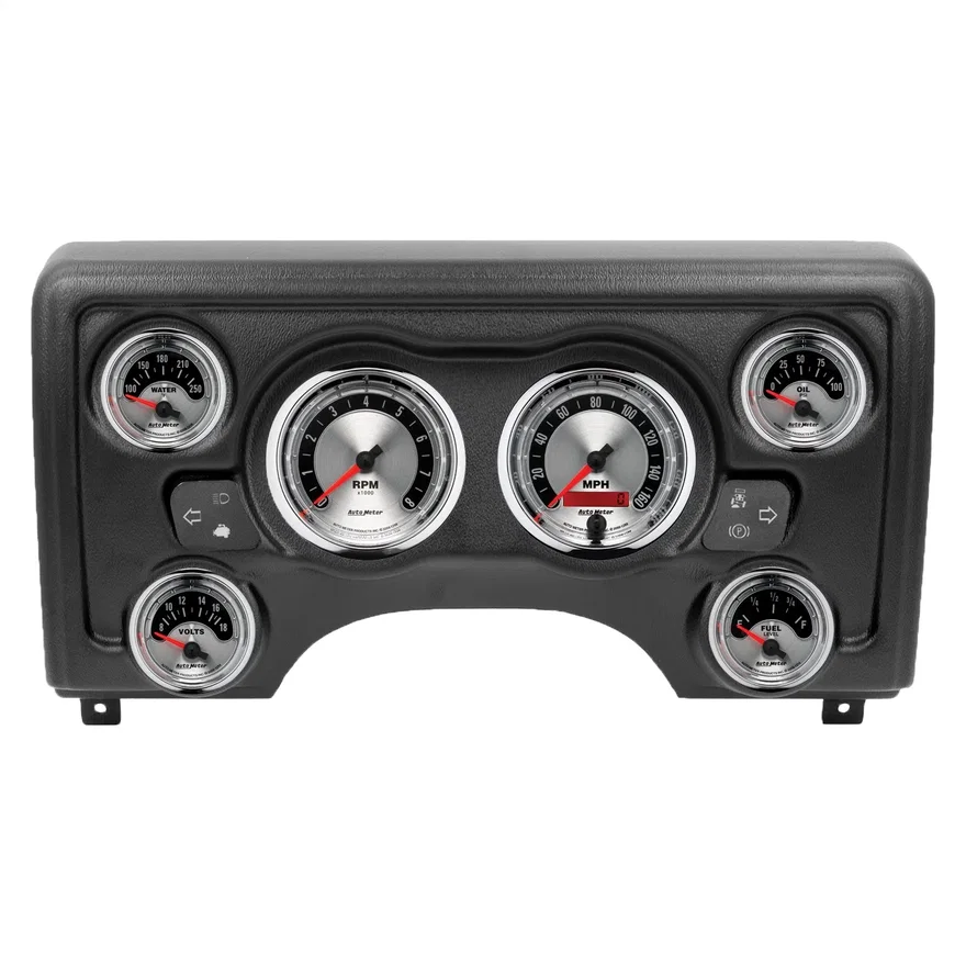 DIRECT FIT DASH KIT; (3 3/8in. X2; 2 1/16in. X4) AMERICAN MUSCLE for 1997-2006 Jeep TJ and Wrangler