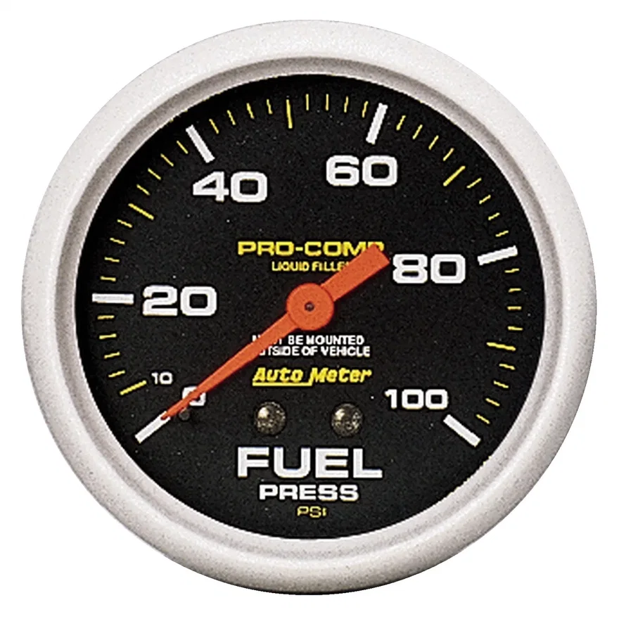 AutoMeter 5412, GAUGE; FUEL PRESS; 2 5/8in.; 100PSI; LIQUID FILLED MECH; PRO-COMP