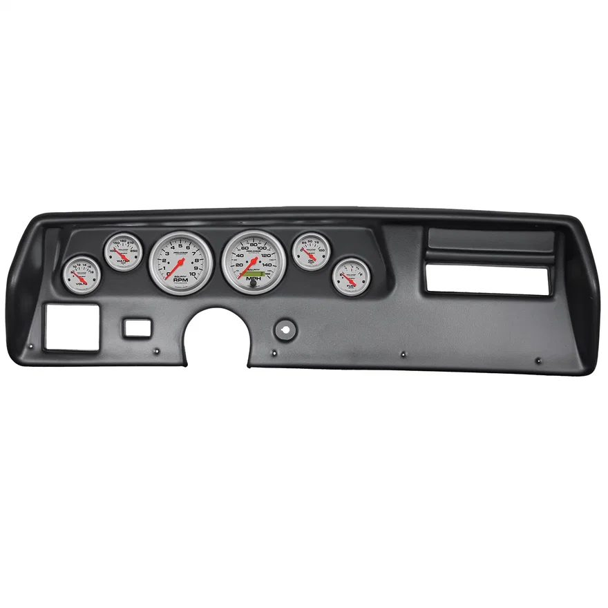 AutoMeter 7026-UL, DIRECT FIT DASH KIT; CHEVELLE/ELCAMINO/MALIBU 70-72; RPM/MPH/FUEL/OILP/WTMP/VOLT for Chevrolet