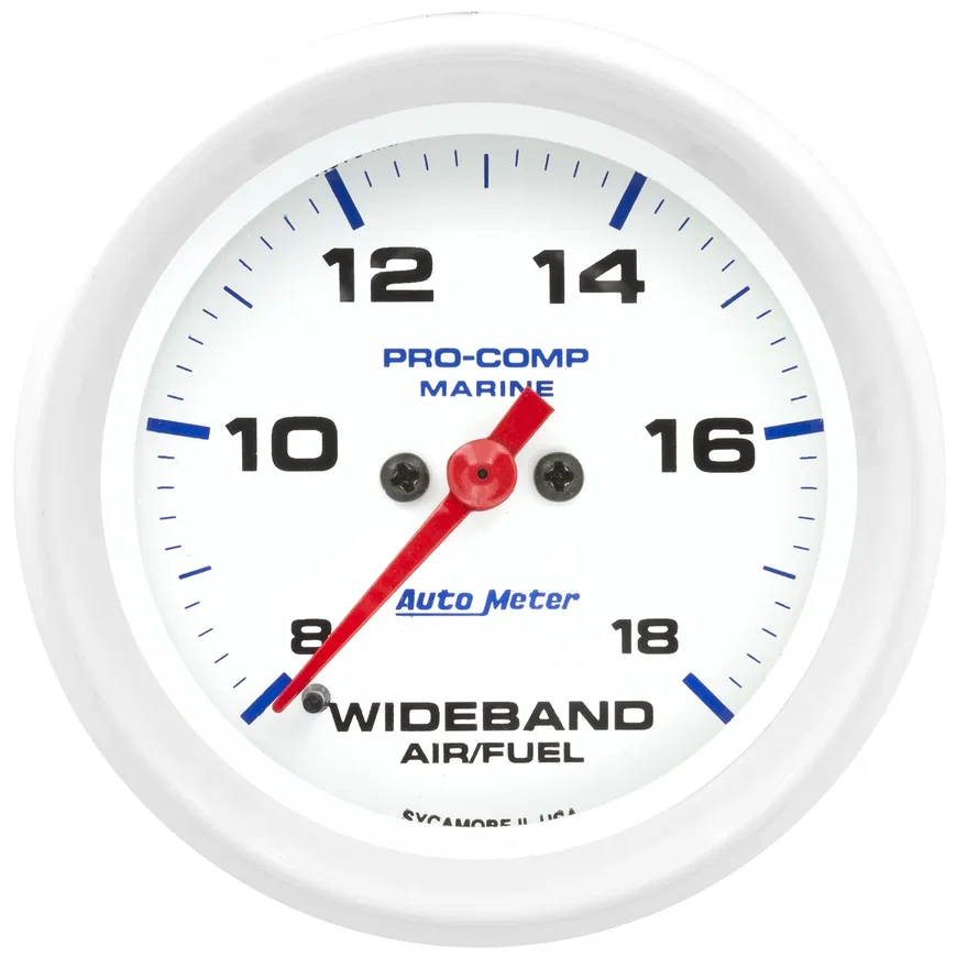 AutoMeter 200870, GAUGE; AIR/FUEL RATIO-WIDEBAND; ANALOG; 2 5/8in.; 8:1-18:1; STPR MTR; MARINE WHI