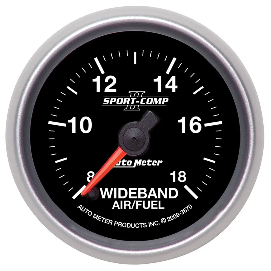 AutoMeter 3670, GAUGE; AIR/FUEL RATIO-WIDEBAND; ANALOG; 2 1/16in.; 8:1-18:1; STPR MTR; SC II
