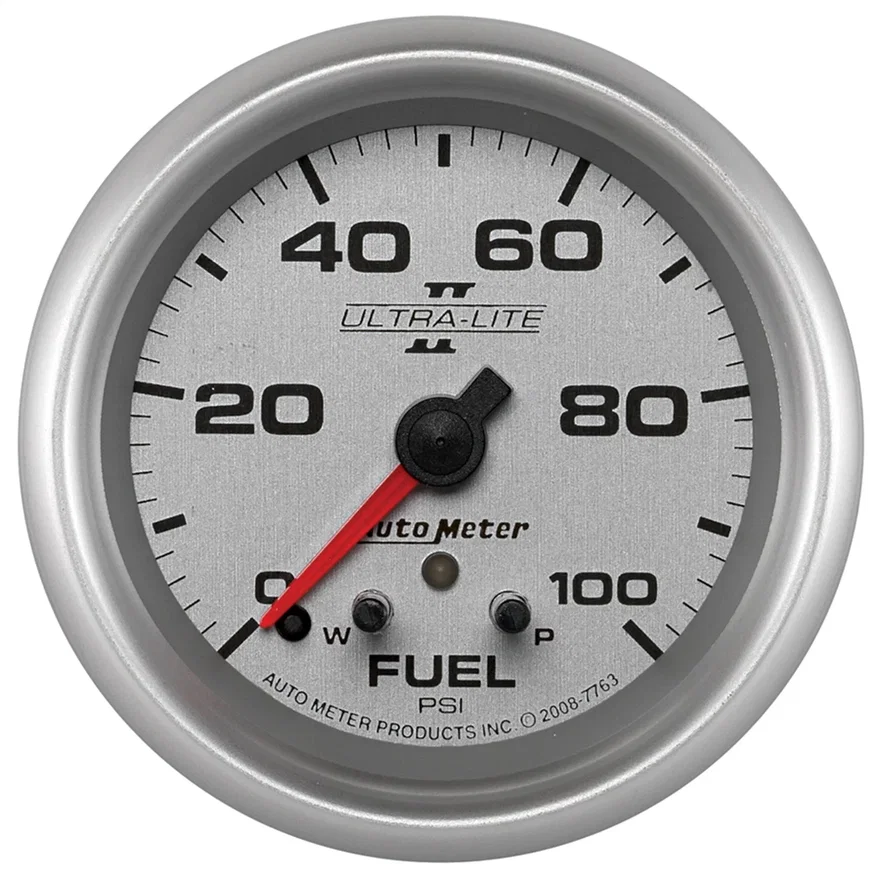 AutoMeter 7763, GAUGE; FUEL PRESS; 2 5/8in.; 100PSI; STEPPER MOTOR W/PEAK/WARN; ULTRA-LITE II
