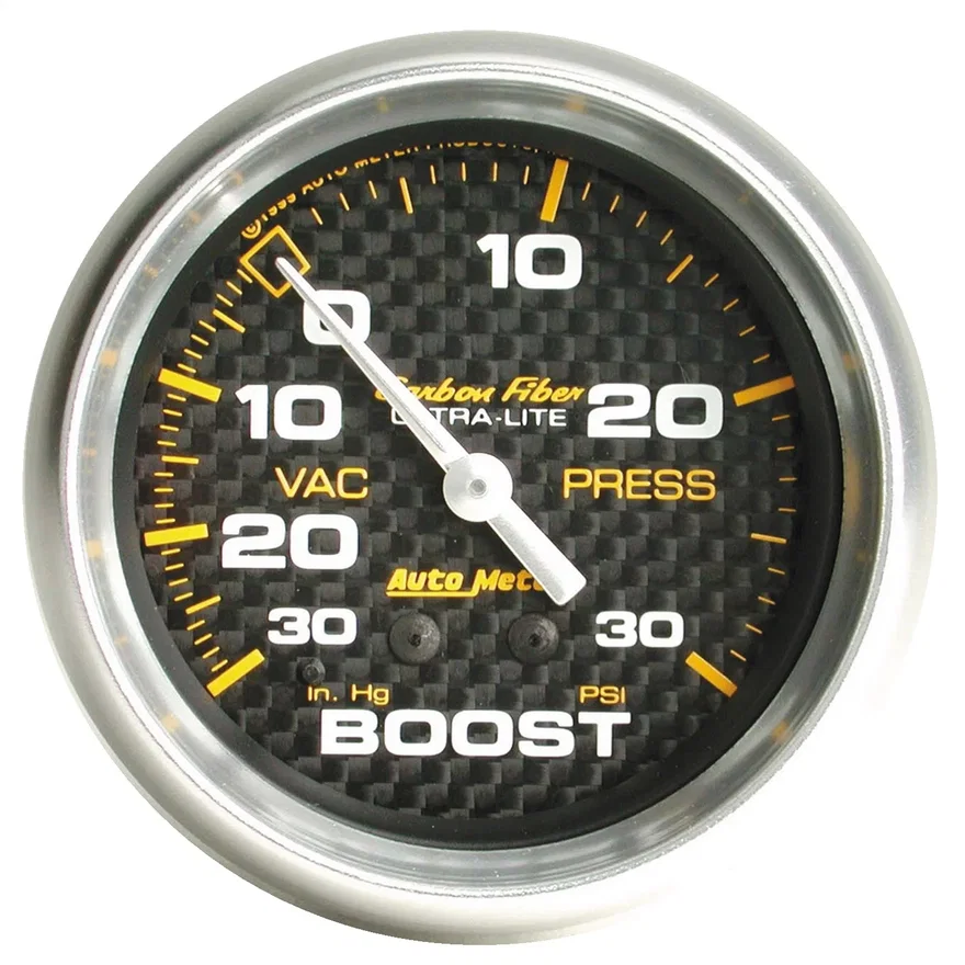 AutoMeter 4803, GAUGE; VAC/BOOST; 2 5/8in.; 30INHG-30PSI; MECHANICAL; CARBON FIBER