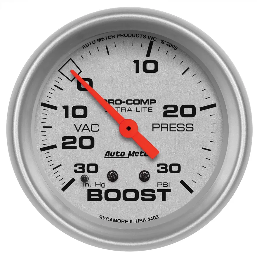 AutoMeter 4403, GAUGE; VAC/BOOST; 2 5/8in.; 30INHG-30PSI; MECHANICAL; ULTRA-LITE