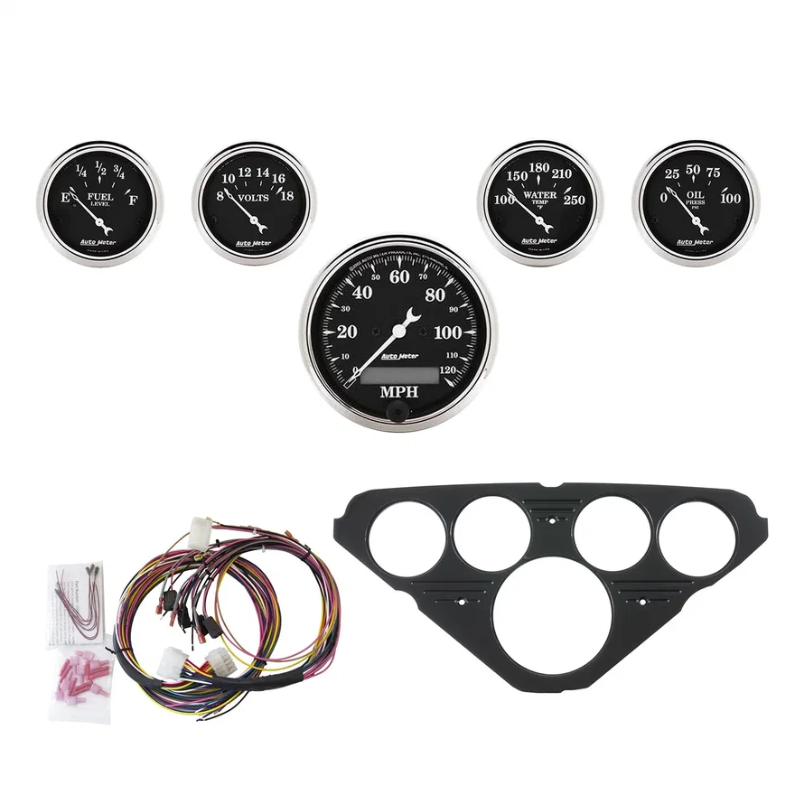 AutoMeter 7049-OTB, DIRECT FIT DASH KIT; CHEVY TRUCK 55-59; MPH/FUEL/OILP/WTMP/BAT; OTB