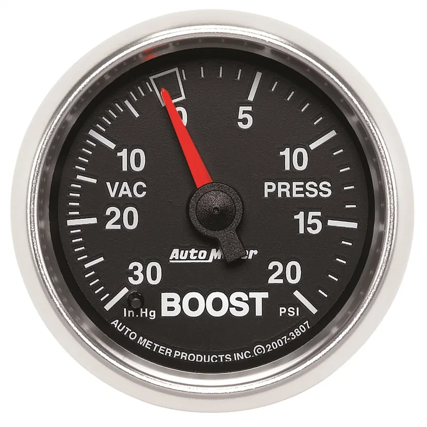 AutoMeter 3807, GAUGE; VAC/BOOST; 2 1/16in.; 30INHG-20PSI; MECHANICAL; GS