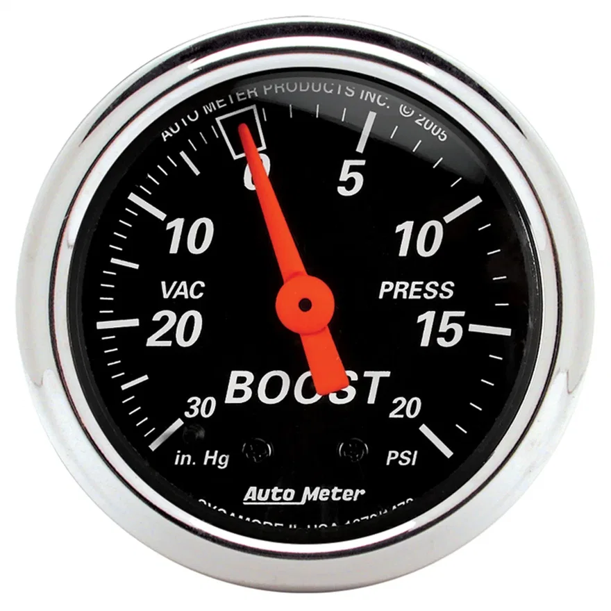 AutoMeter 1471, GAUGE; VAC/BOOST; 2 1/16in.; 30INHG-20PSI; MECHANICAL; DESIGNER BLACK