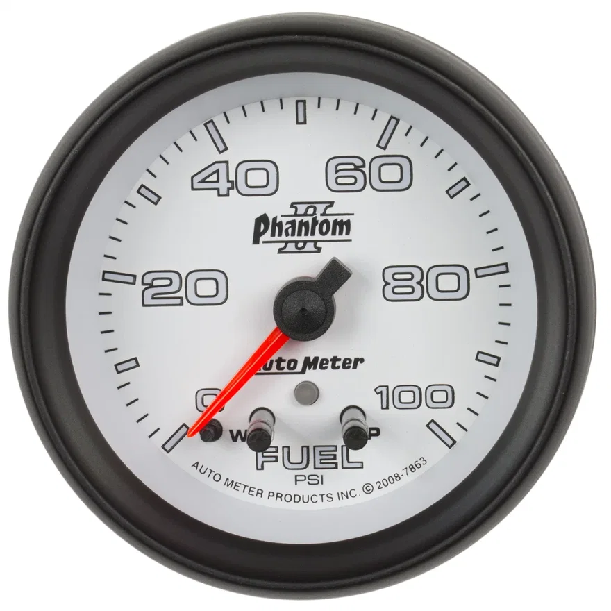 AutoMeter 7863, GAUGE; FUEL PRESS; 2 5/8in.; 100PSI; STEPPER MOTOR W/PEAK/WARN; PHANTOM II