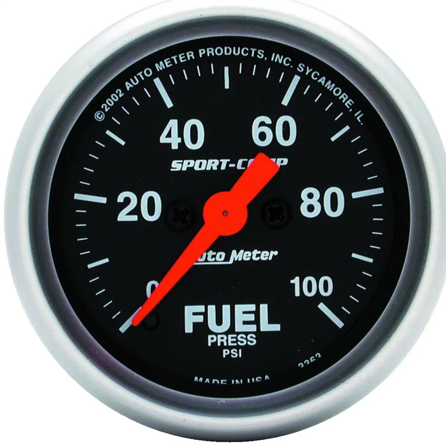 AutoMeter 3363, GAUGE; FUEL PRESSURE; 2 1/16in.; 100PSI; DIGITAL STEPPER MOTOR; SPORT-COMP