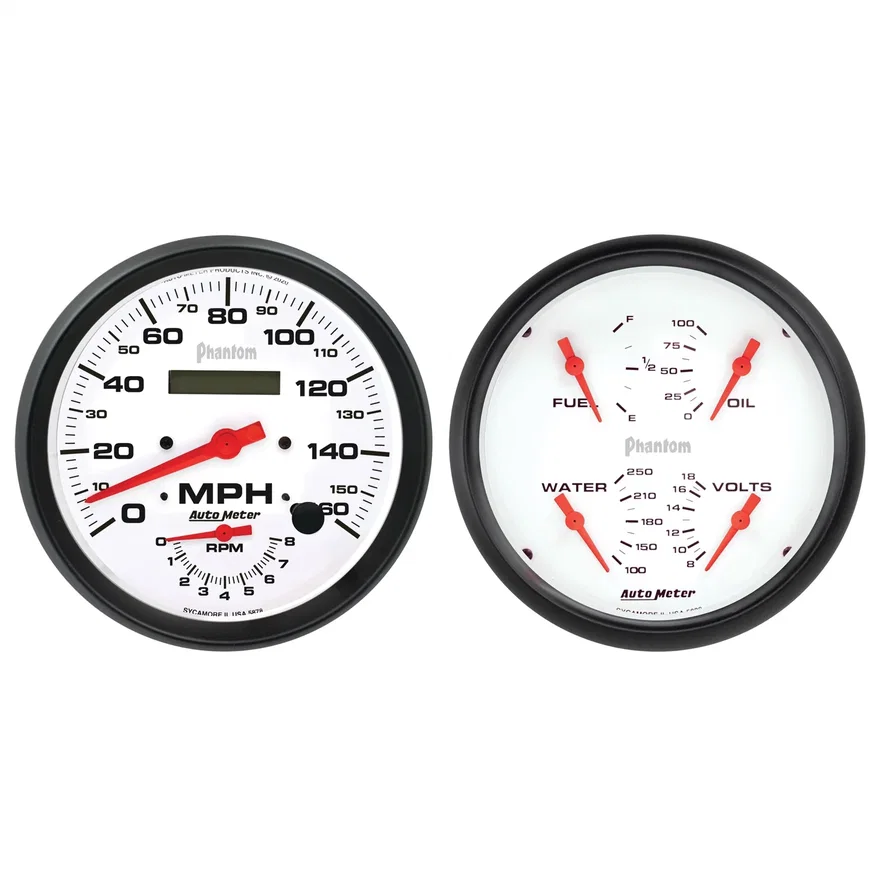 AutoMeter 5805, GAUGE KIT; 2 PC.; QUAD/TACH/SPEEDO; 5in.; PHANTOM