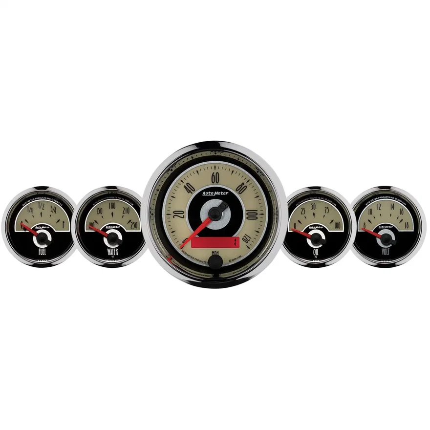 AutoMeter 1101, GAUGE KIT; 5 PC.; 3 3/8in./2 1/16in.; ELEC. SPEEDOMETER; CRUISER