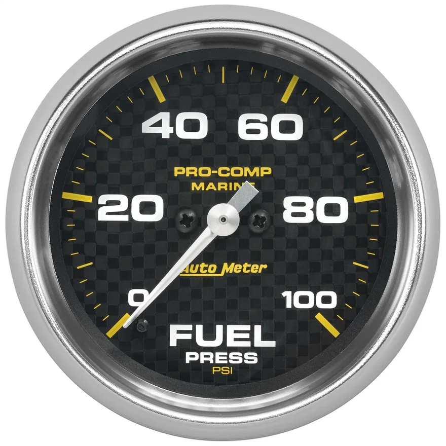 AutoMeter 200851-40, GAUGE; FUEL PRESSURE; 2 5/8in.; 100PSI; DIGITAL STEPPER MOTOR; MARINE CARBON FIB