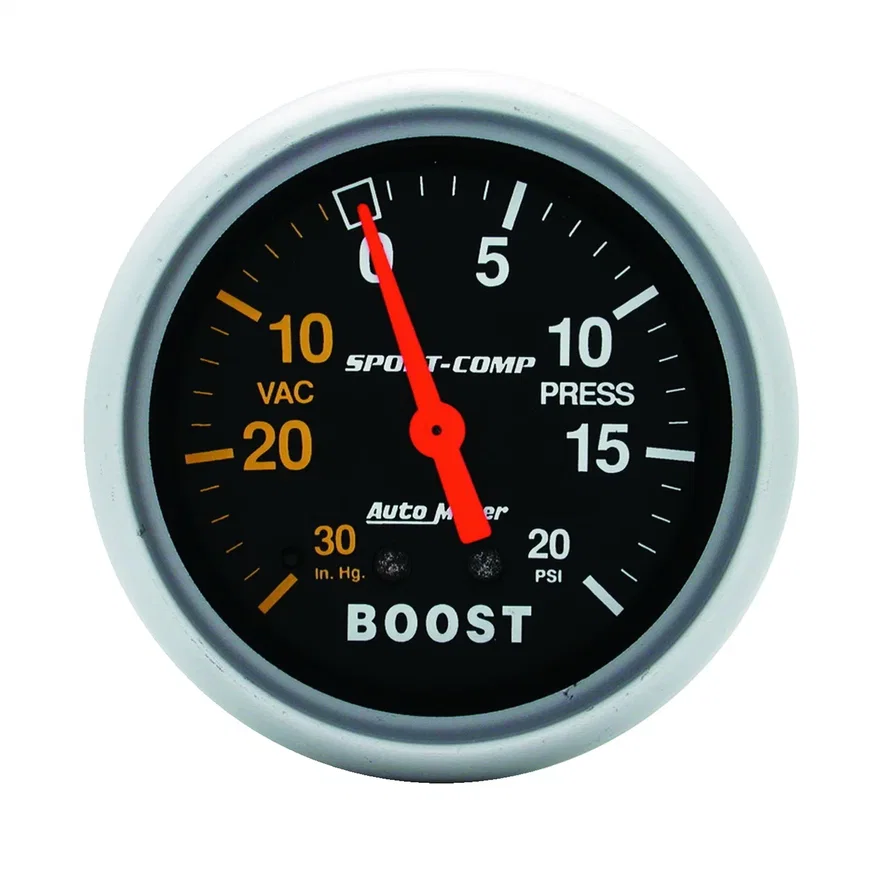 AutoMeter 3401, GAUGE; VAC/BOOST; 2 5/8in.; 30INHG-20PSI; MECHANICAL; SPORT-COMP