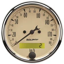 GAUGE KIT; 5 PC.; 3 1/8in./2 1/16in.; ELEC. KM/H SPEEDOMETER; ANTIQUE BEIGE image 5